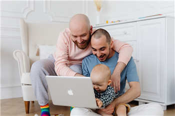 family on laptop