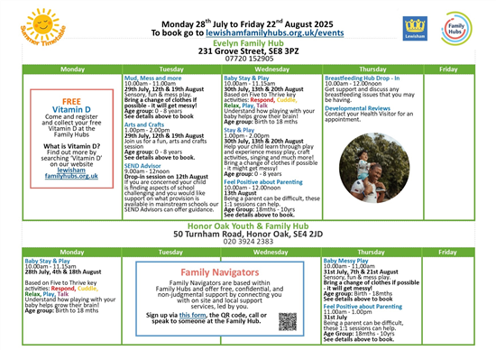 Summer 25 Timetable