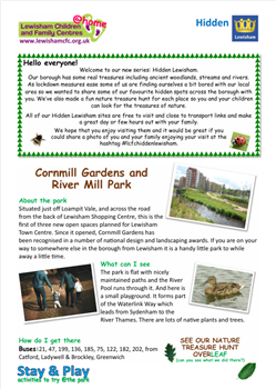 Cornmill Gardens and River Mill Park leaflet
